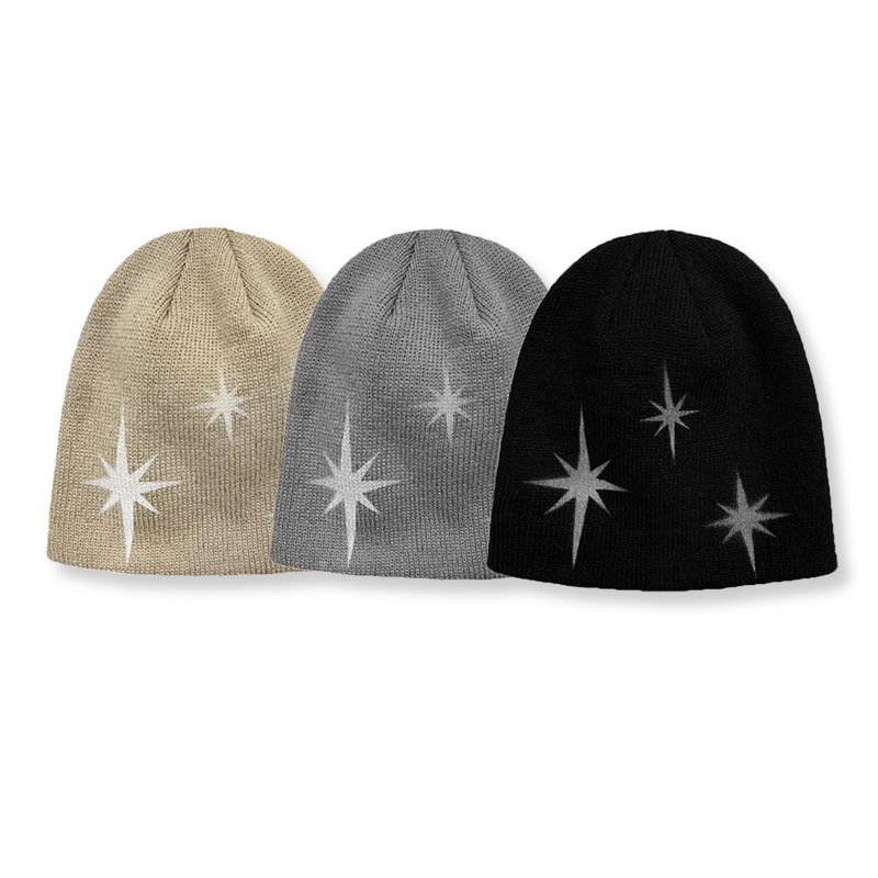 Y2K Star Logo Embroidered Short Beanie
