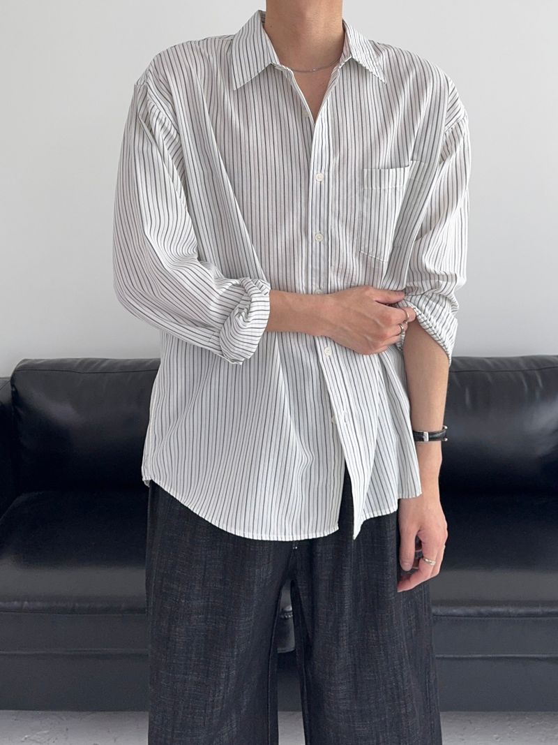 SY Relaxed Fit Seersucker Stripe Shirt (4C)