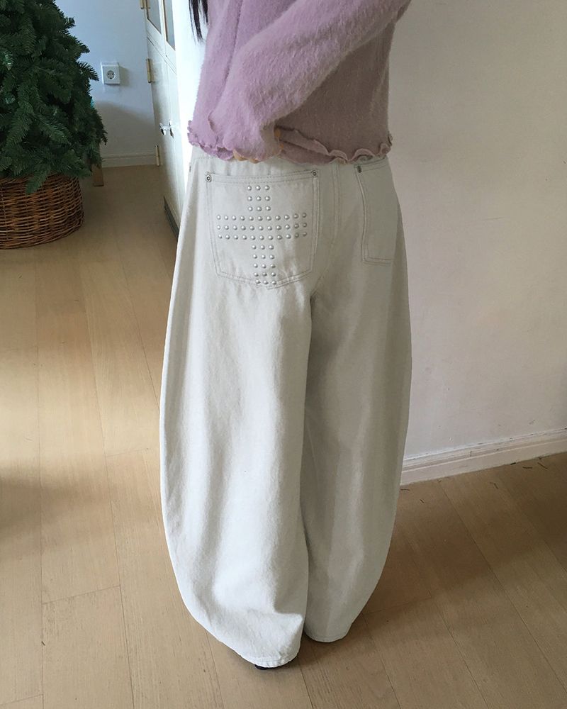 Kumin cross stud balloon wide pants