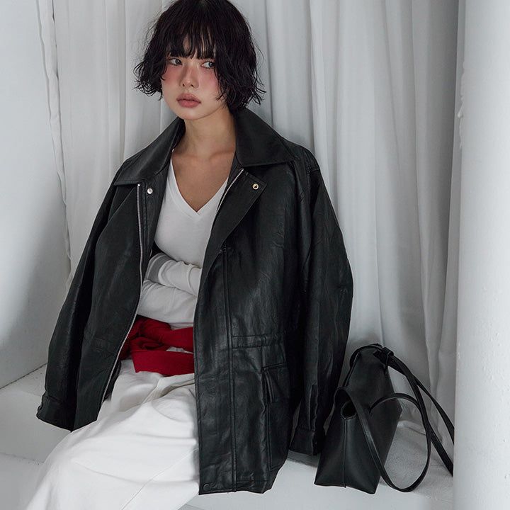 blitti(ブリッティ)の「Atobin String Midi Leather Jacket -3color(Jackets/Outerwear)」