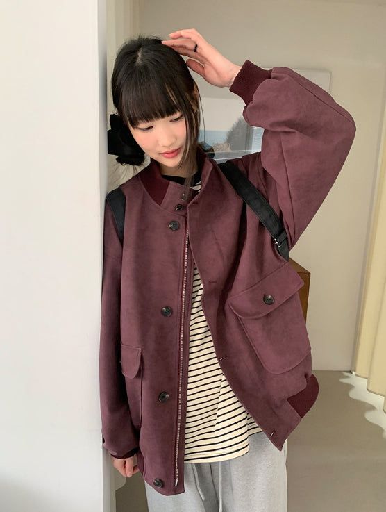 Silmki Button High Neck Over Jumper