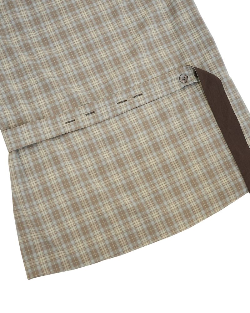 check button dress / brown