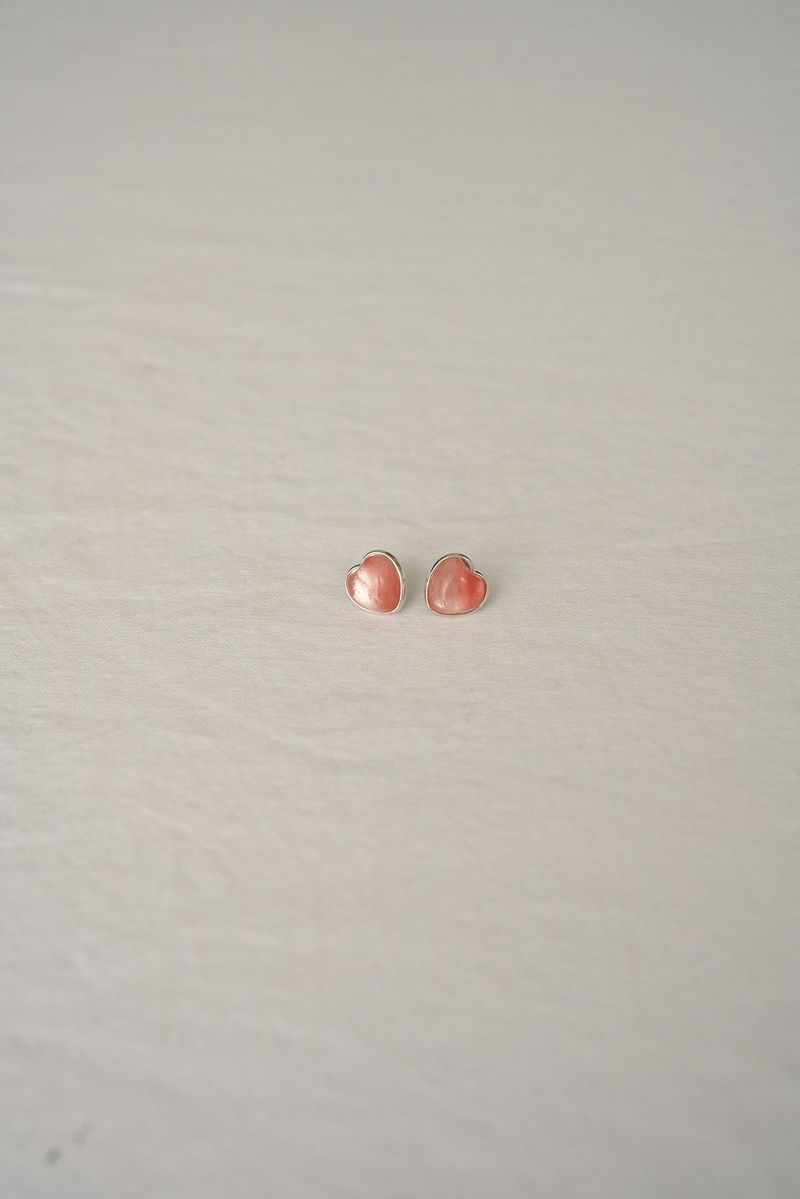 [MADE] Silver925_Heart Natural Agate_E (Red,Blue)