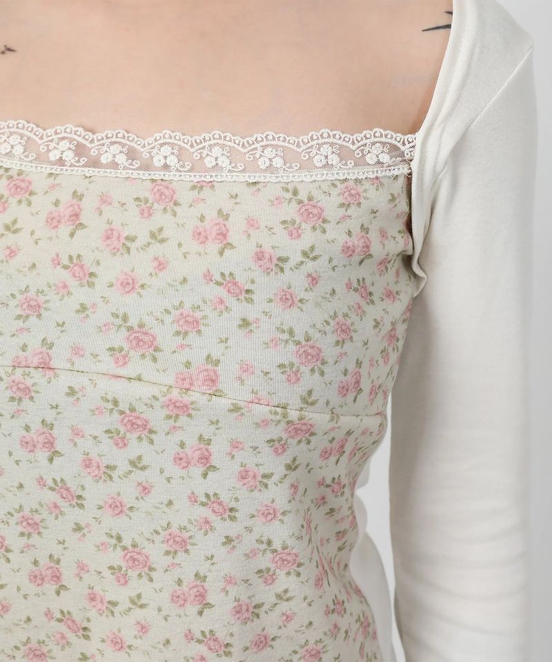 Layered Floral t-shirt_ivory