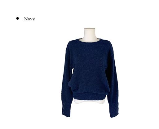 Baran Wool Loose Fit Long Sleeve Button Knit
