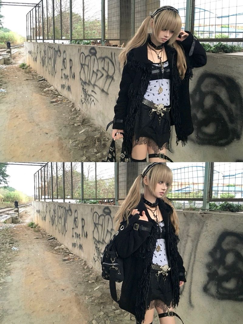 Skull Stripe Two-Piece Set