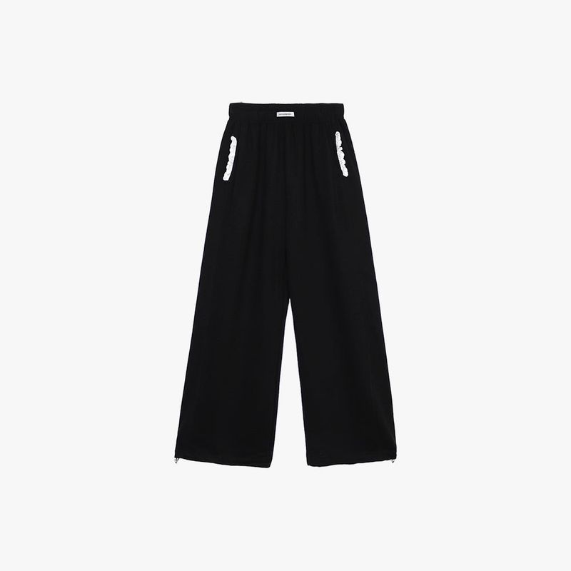 LACE POCKET WIDE SWEATPANTS