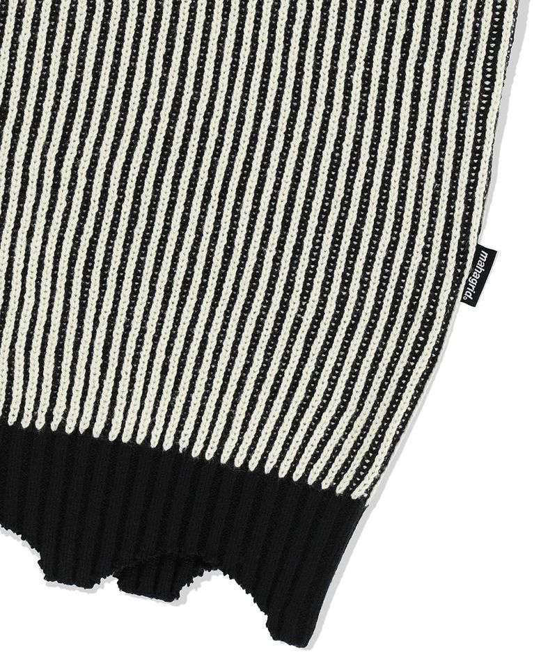 CUTTING CONTRAST HALF ZIP-UP KNIT