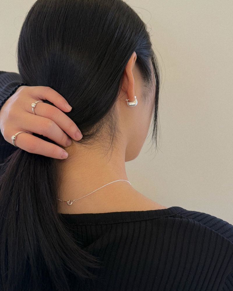 Puff puff earring (silver)