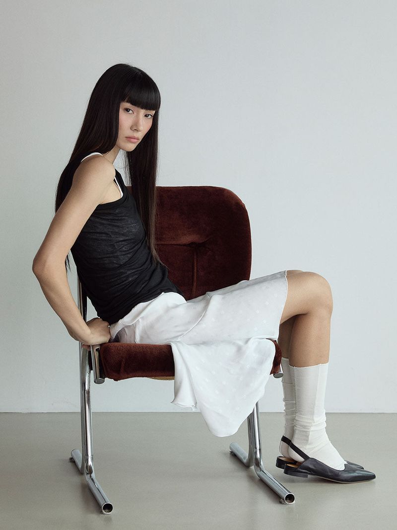 Polka Dot Skirt_White