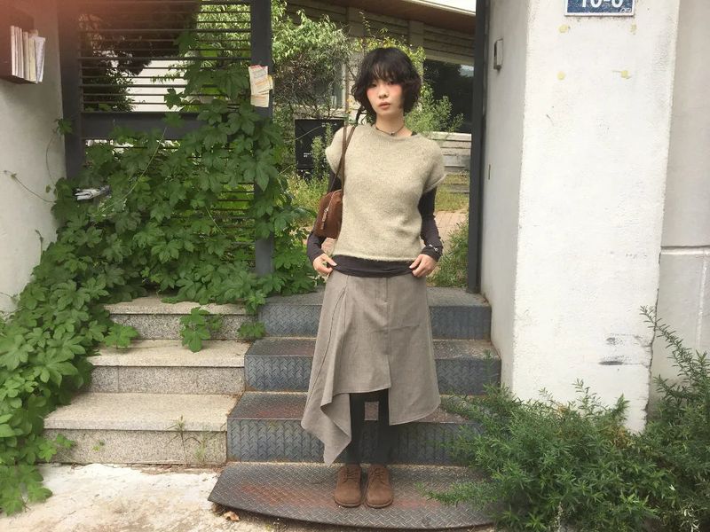 Yorin button half knit (3color)