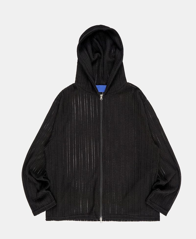 Lace summer 2-way hood zip-up