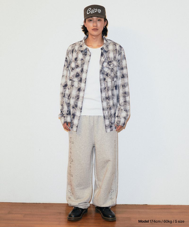 BLEACHED RAW-CUT CHECK SHIRT