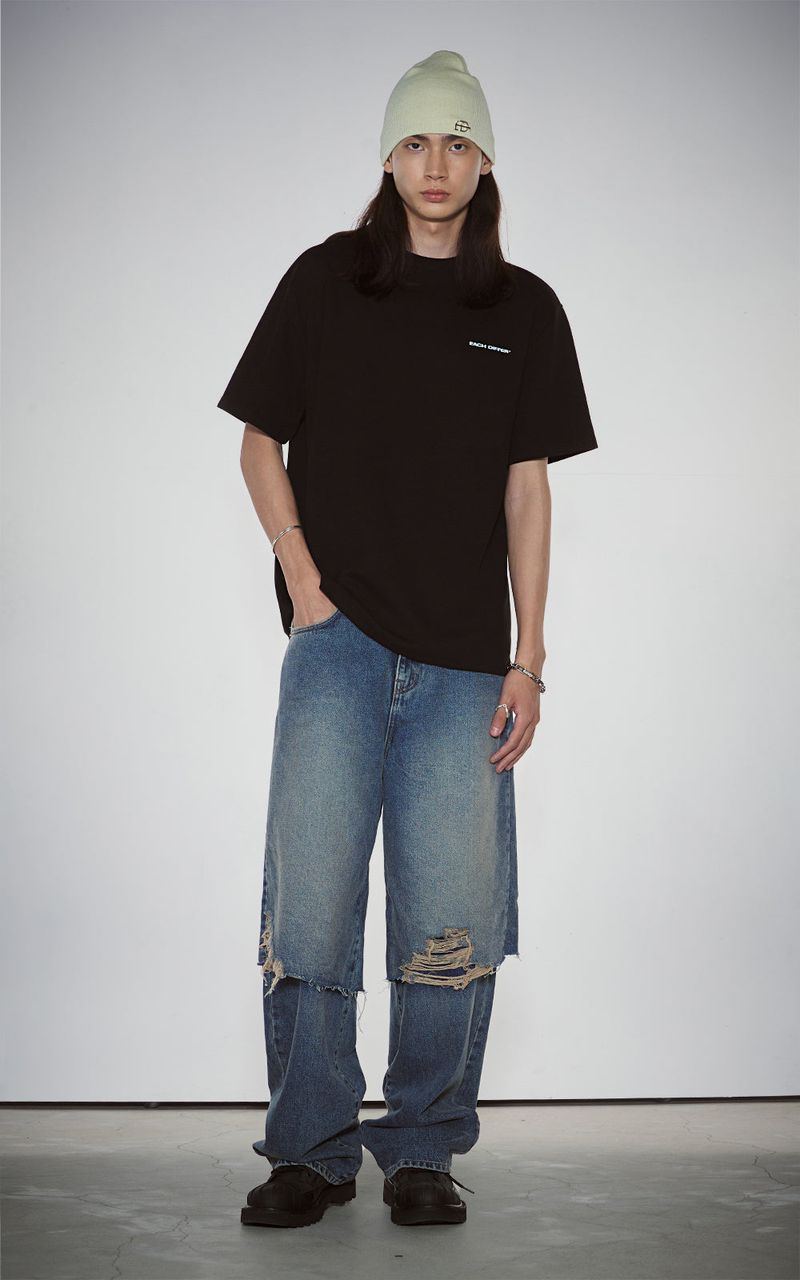 BLUR HEART T-SHIRTS_BLACK