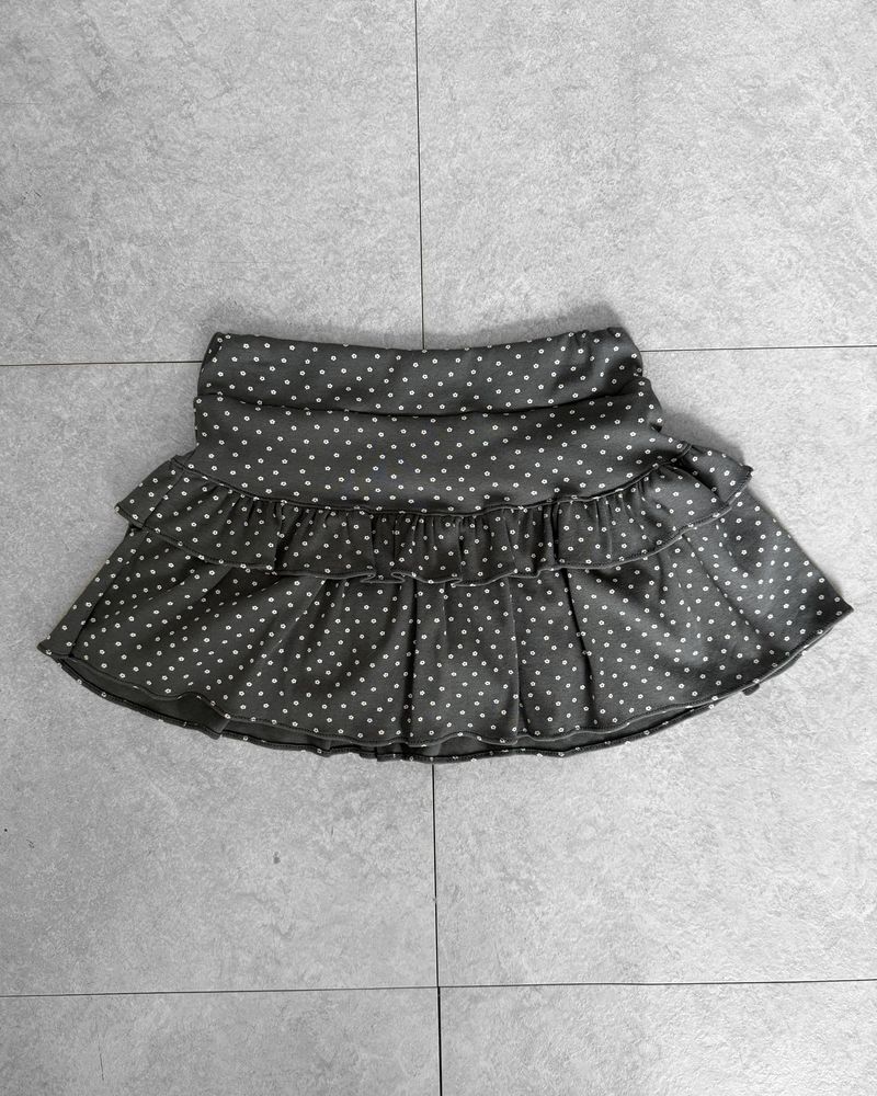MICRO FLOWER FRILL SKIRT