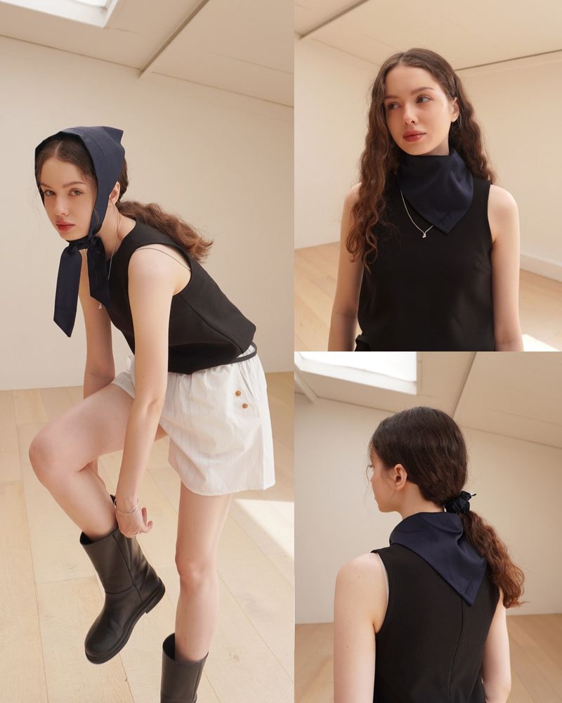 Cosymosy Silky Tie Bonnet Scarf - 3 Color