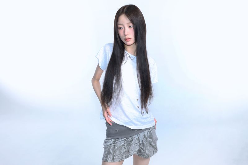 Grunge Claw Leopard Eyelet Tee - White