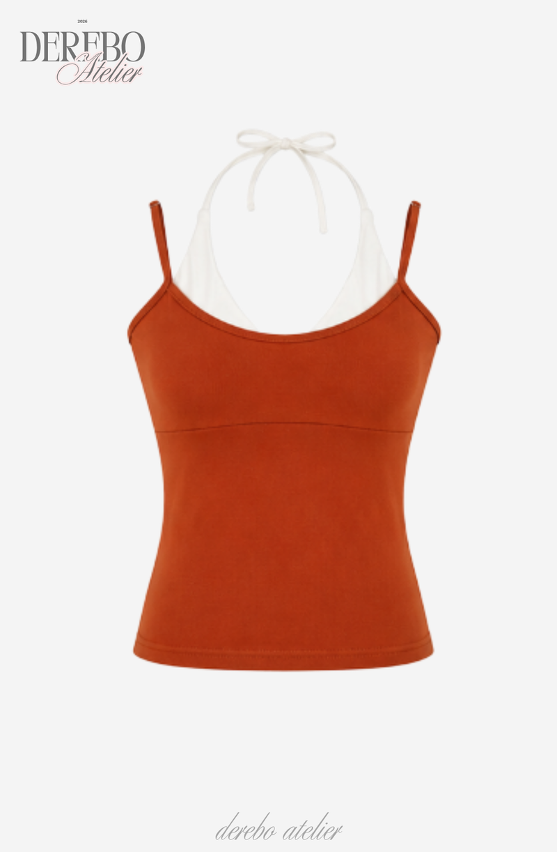 double halter pad sleeveless top