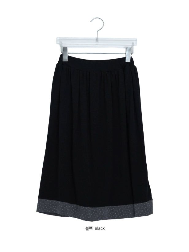 Bert Color Matching Banding Flower Midi Skirt