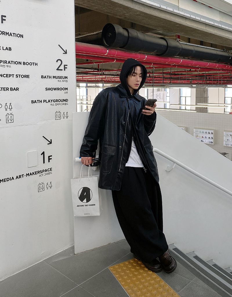 No.0946 DT leather half COAT