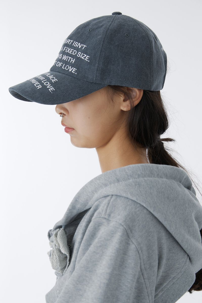 TEXT BALL CAP (CHARCOAL)