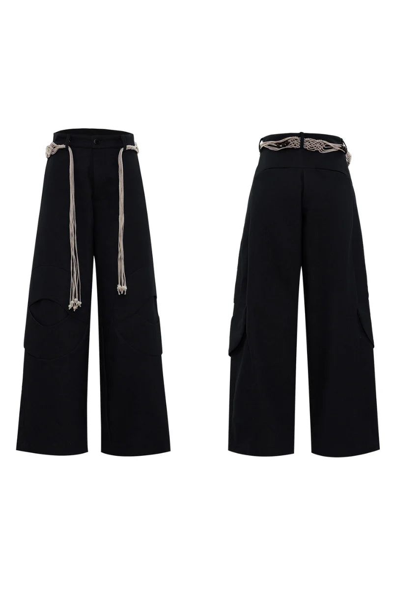 Belted Straight Cut Jeans
