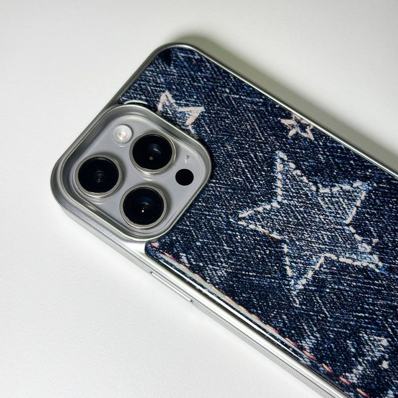 Faded Denim Stardust Phone Case Dark Indigo (SV_Epoxy)