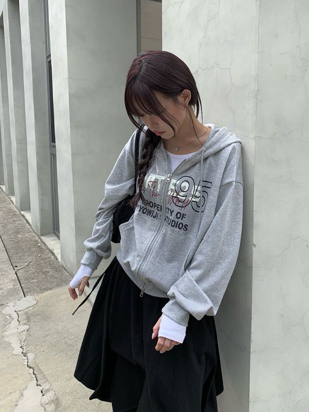 コーチ95 レタリング ルーズフィット フードジップアップ
