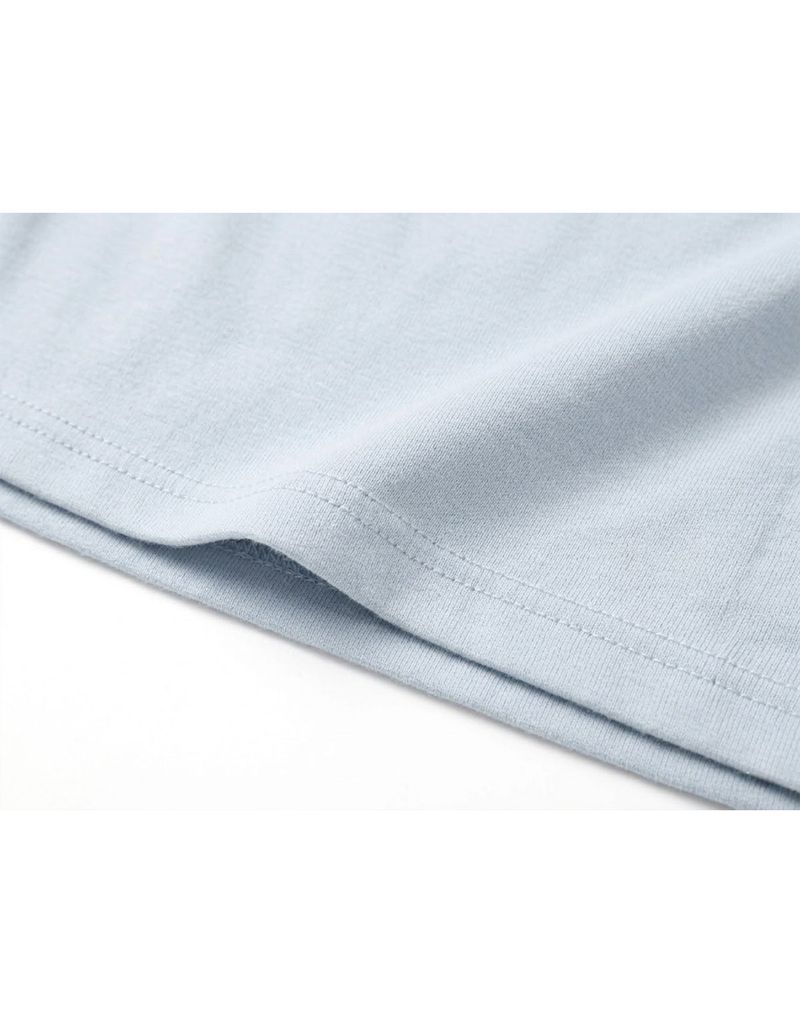 ネルドレープワンショルダースリーブレススリムトップ Light Blue