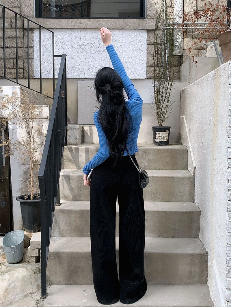 [BELLIDE MADE] Cloud Rib Rubber Waist Wide Pants