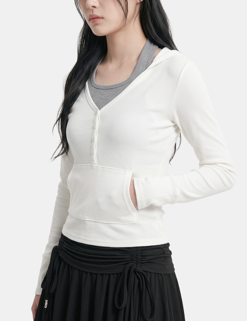 Mia Layered Halter Hood Tee