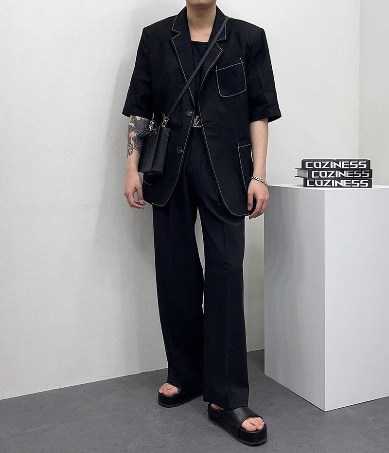 TAP Linen Stitch Short-Sleeved Jacket