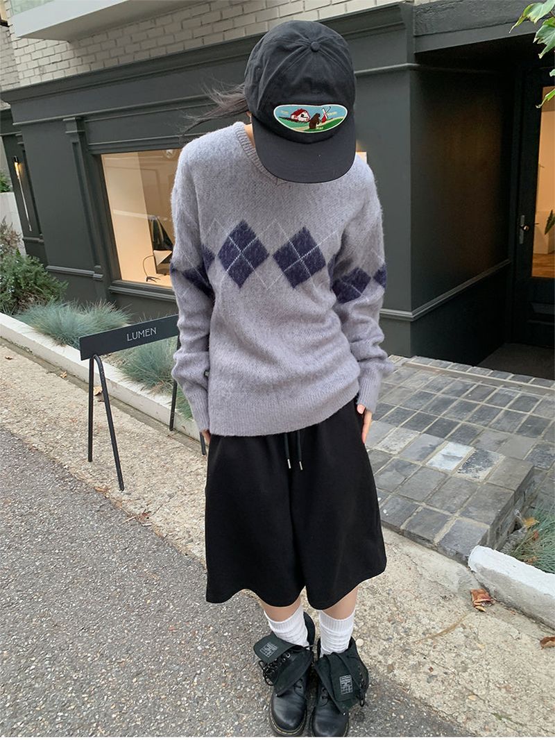 BRUSH ARGYLE KNIT (3C)