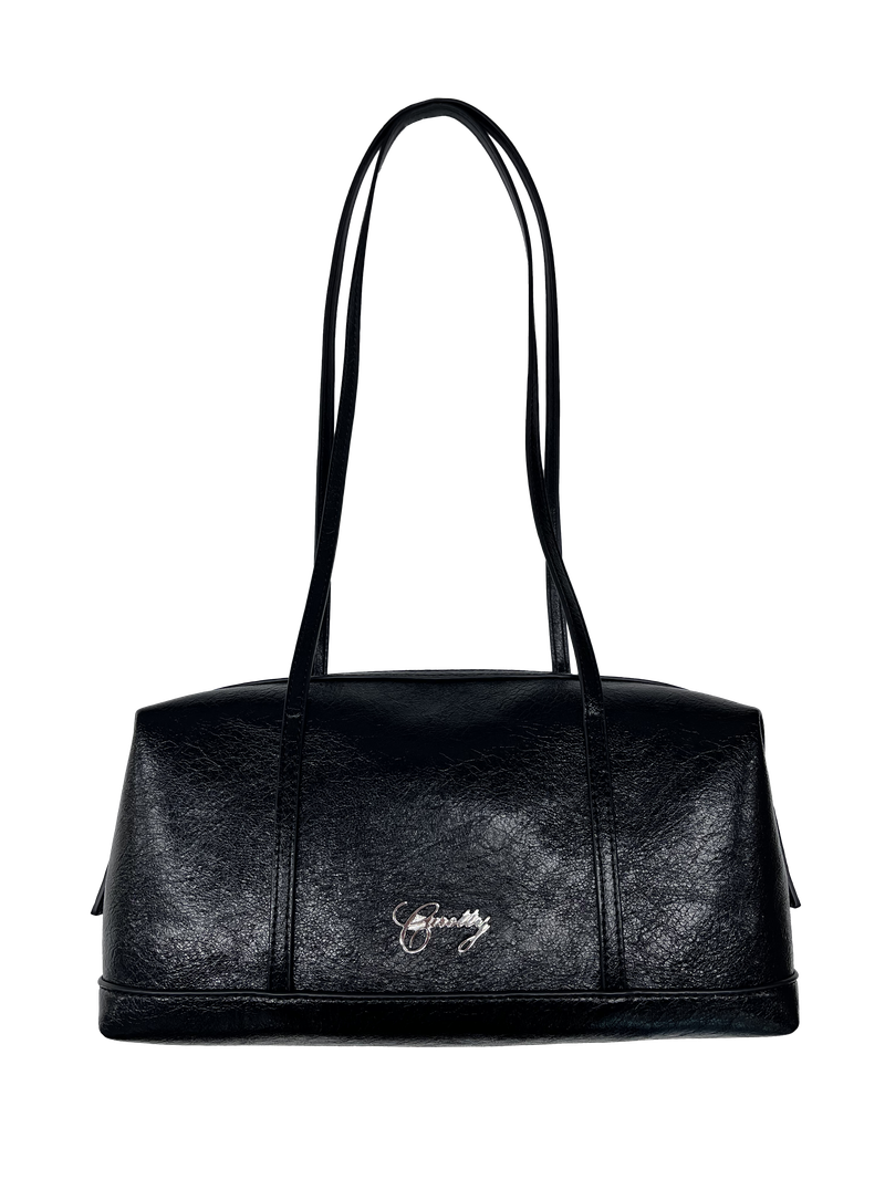 C CURLY LOGO SQUARE BAG_BLACK