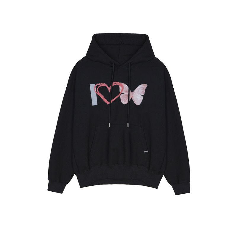 NICK&NICOLE(ニック&ニコール)の「I LOVE BUTTERFLY TRENDY HOODY_BLACK(Tops)」