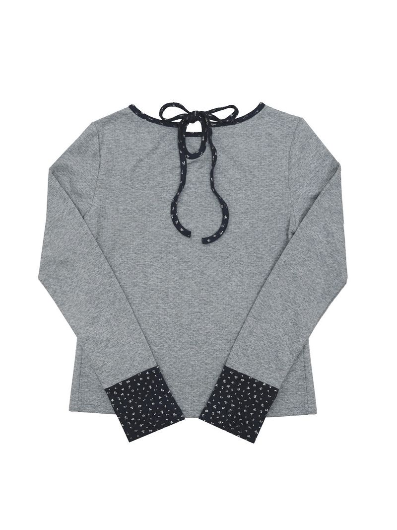 Floral cozy top / gray