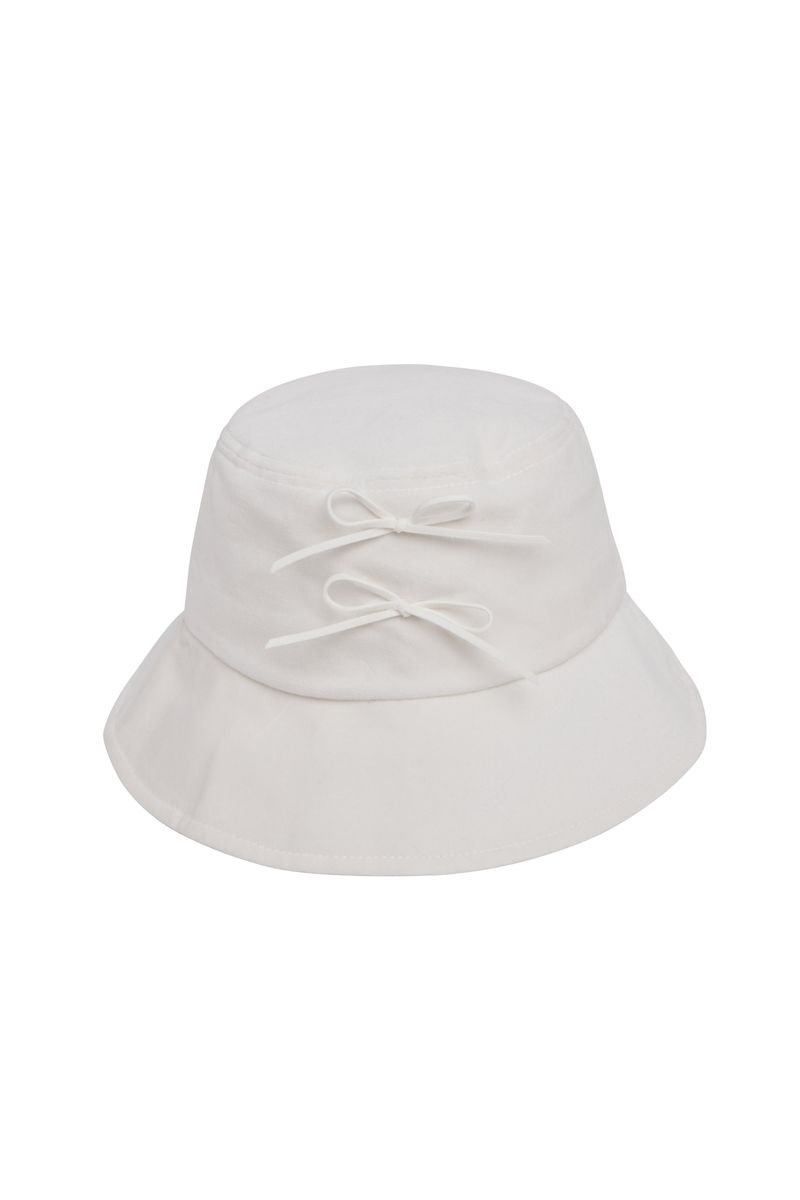RIBBON VELVET HAT / WHITE
