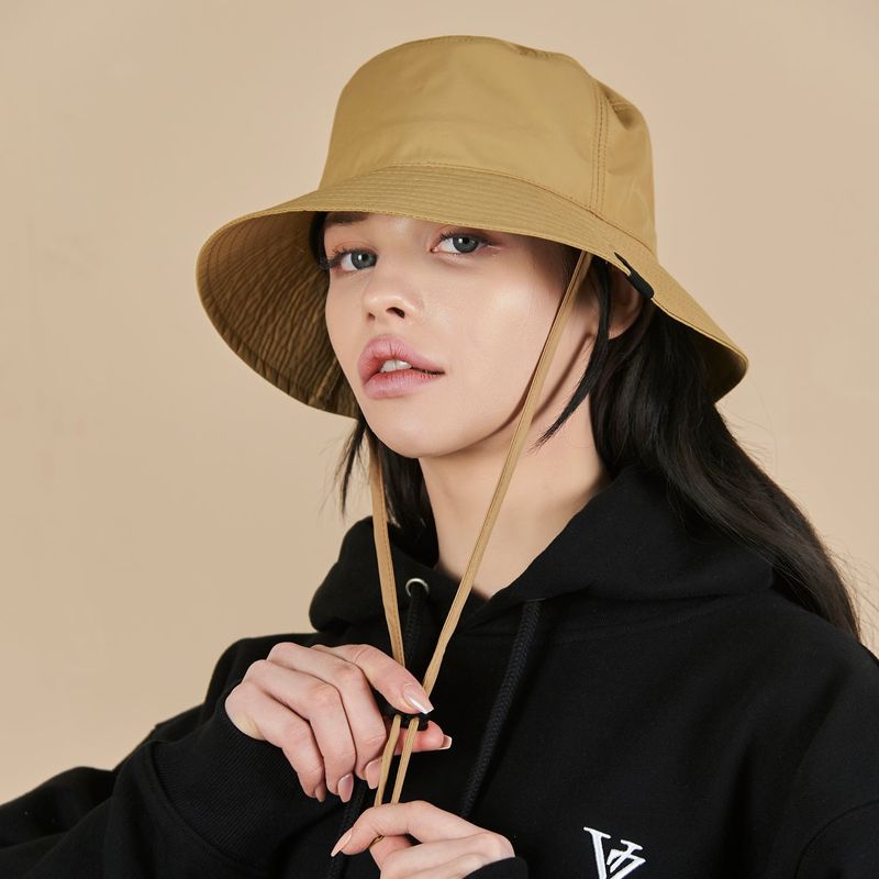 Waterproof String Bucket Hat Beige