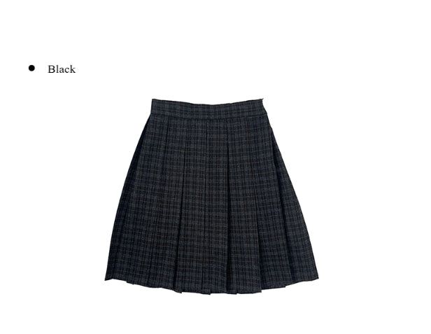 Daren Wool Pleated Check Midi Skirt