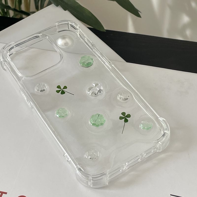[made]Lucky clover resin phonecase 