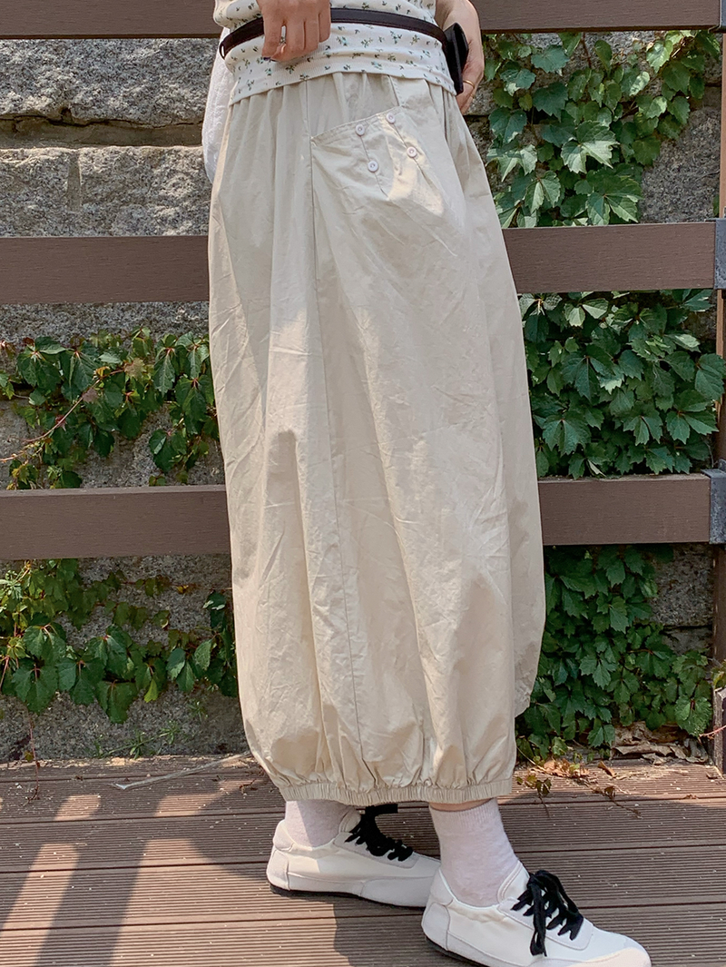 pumpkin balloon pocket long skirt