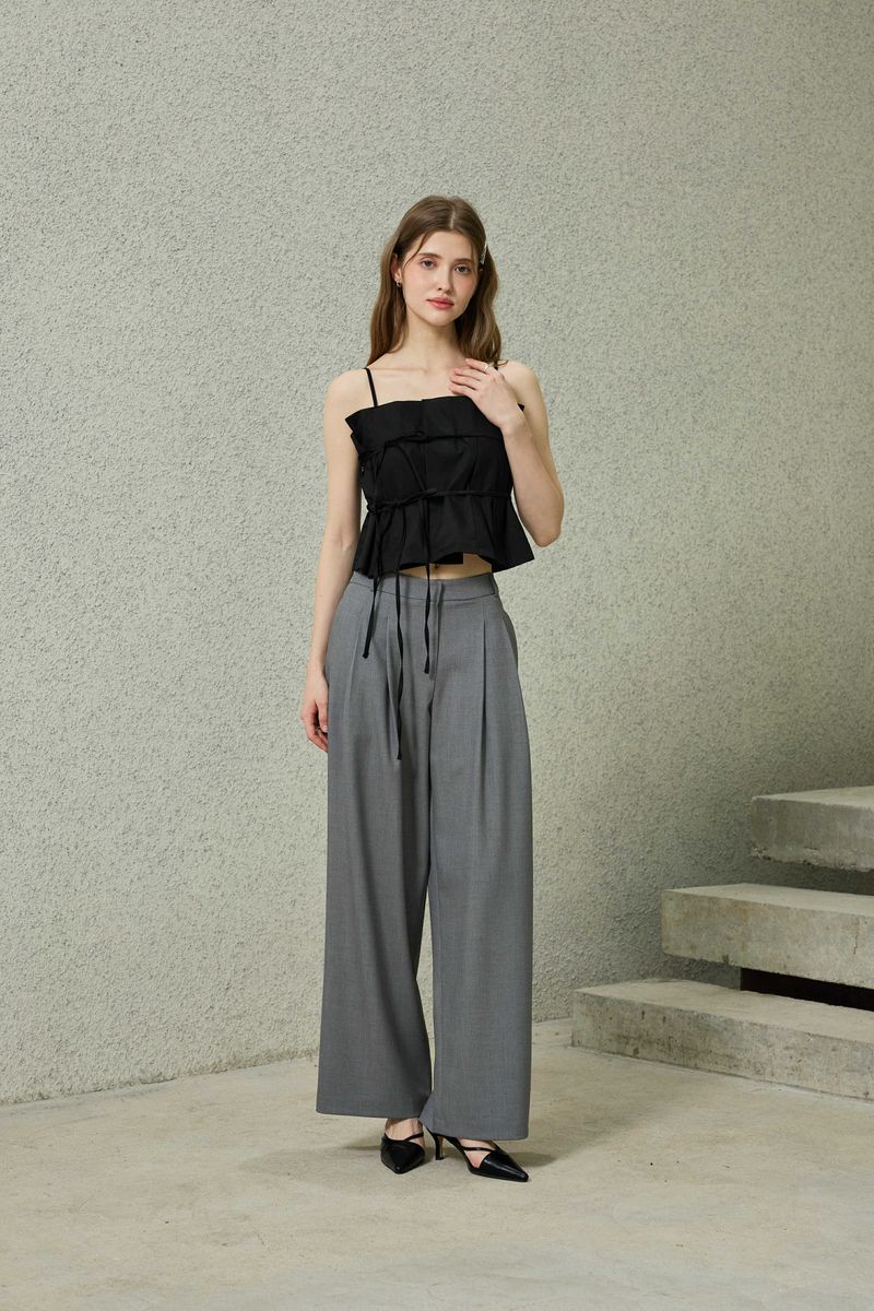 TOMO WIDE SLACKS / CHARCOAL