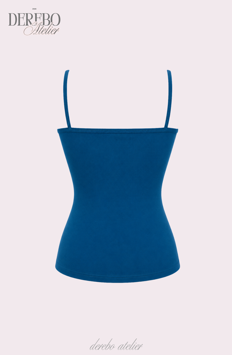 Deep Blue Lace Sleeveless Top