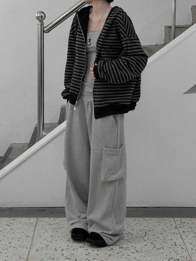 Robe Reversible Striped Hooded Zip-Up