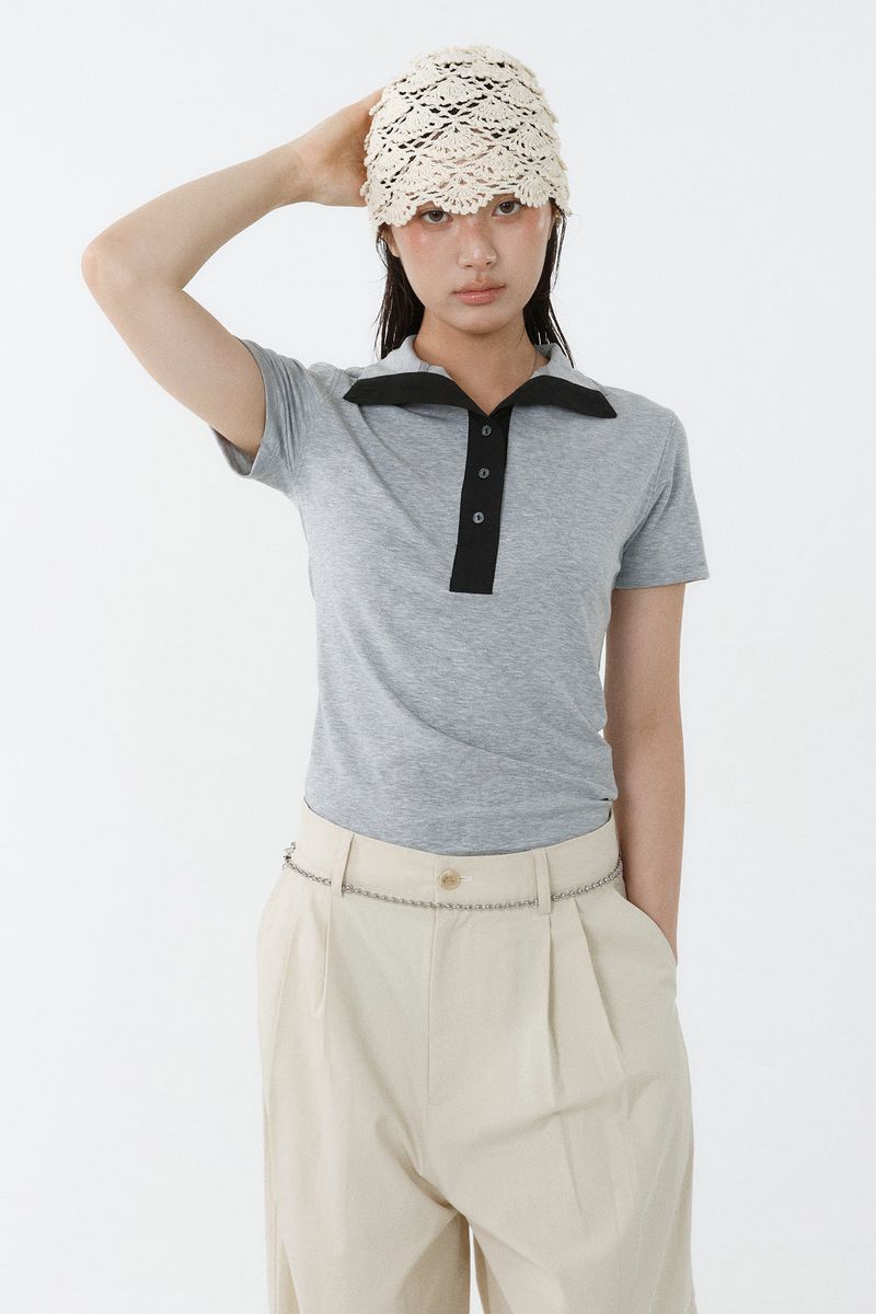 Loventina（ラヴェンティナ）の「SOFT TENCEL HIGH-NECK TOP_MELANGE GRAY（Tops）」