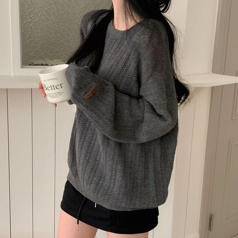 [Bellide made] Caramel Loose Fit Long Round Knitwear