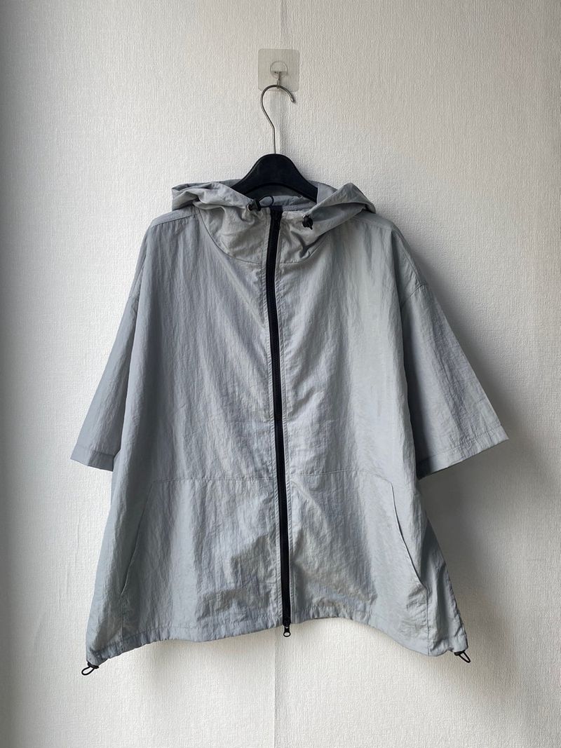 Two Way Nylon Short Sleeve Hooded Zip Up Jacket 3C