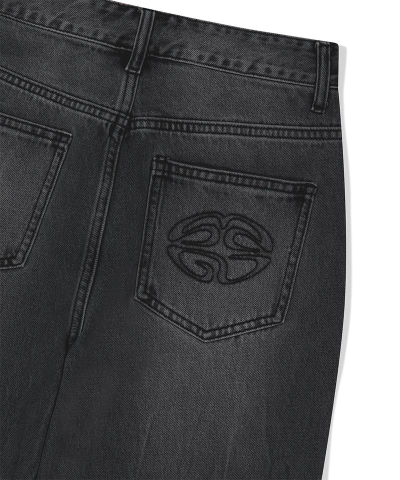 WASHED DART DENIM PANT