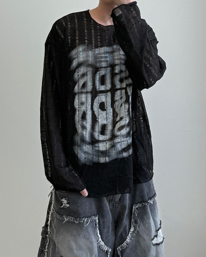 Lunera Painting See-through Knit