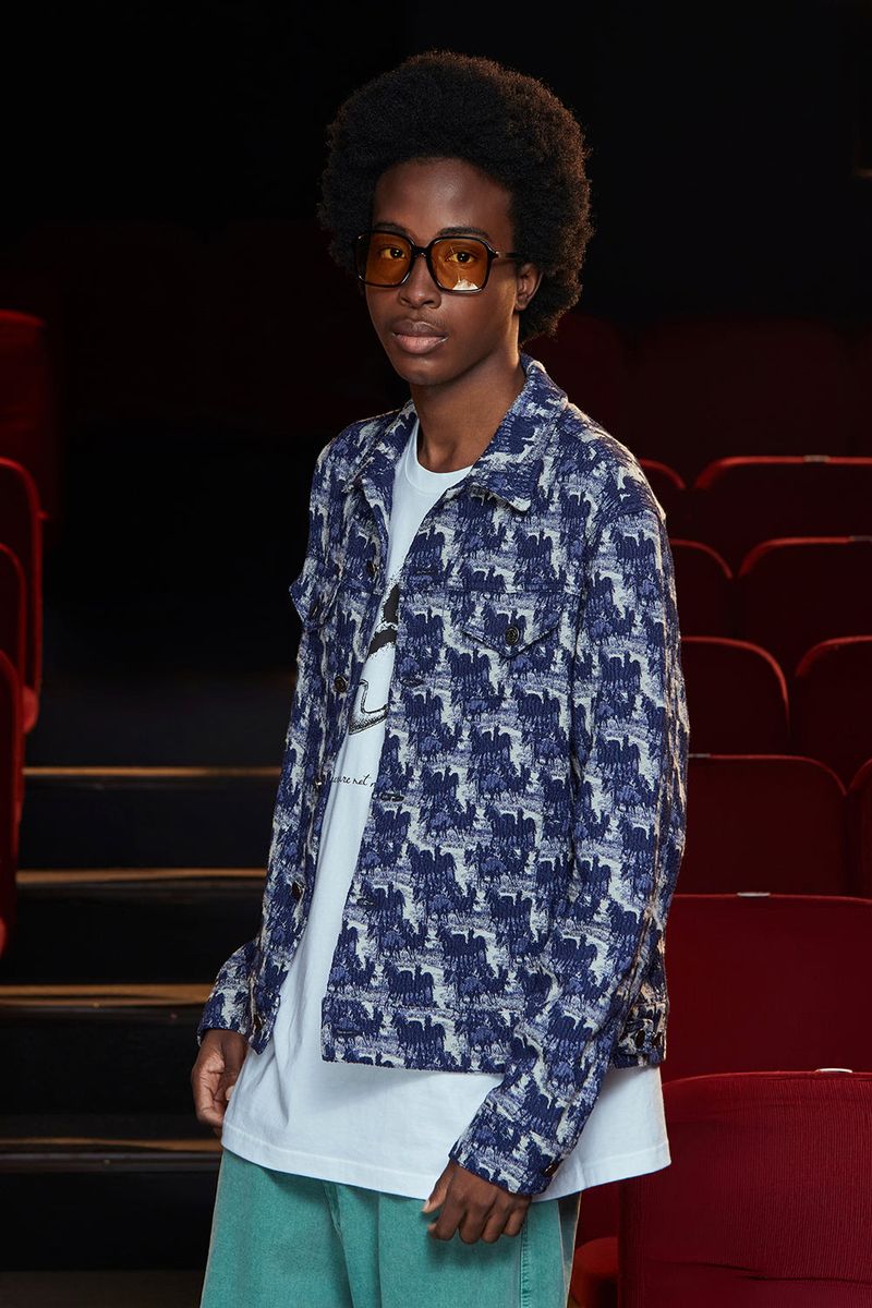 WAVE JACQUARD JACKET / NAVY